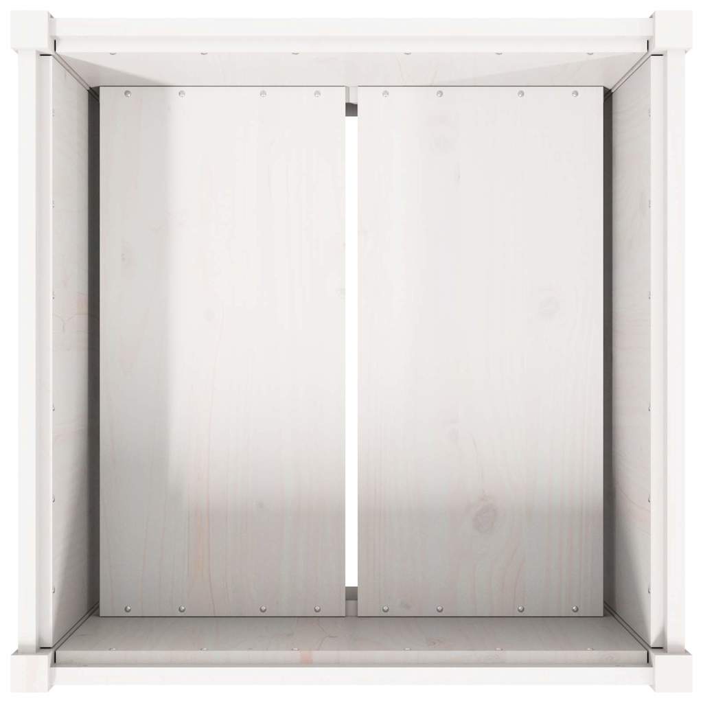 vidaXL Garden Planter White 70x70x70 cm Solid Wood Pine