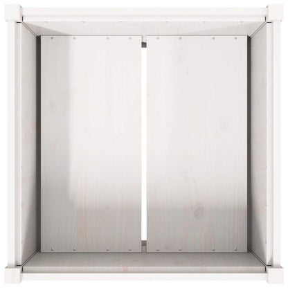 vidaXL Garden Planter White 70x70x70 cm Solid Wood Pine