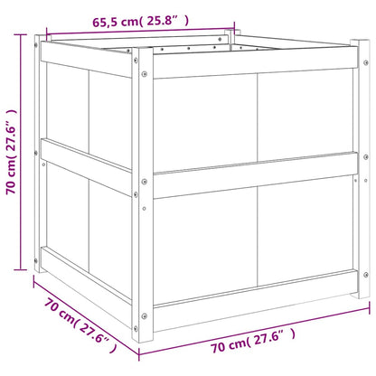 vidaXL Garden Planter White 70x70x70 cm Solid Wood Pine