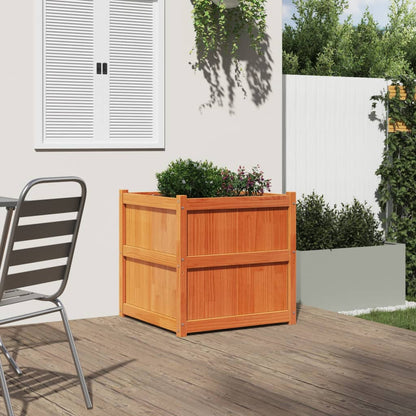 vidaXL Garden Planter Wax Brown 70x70x70 cm Solid Wood Pine