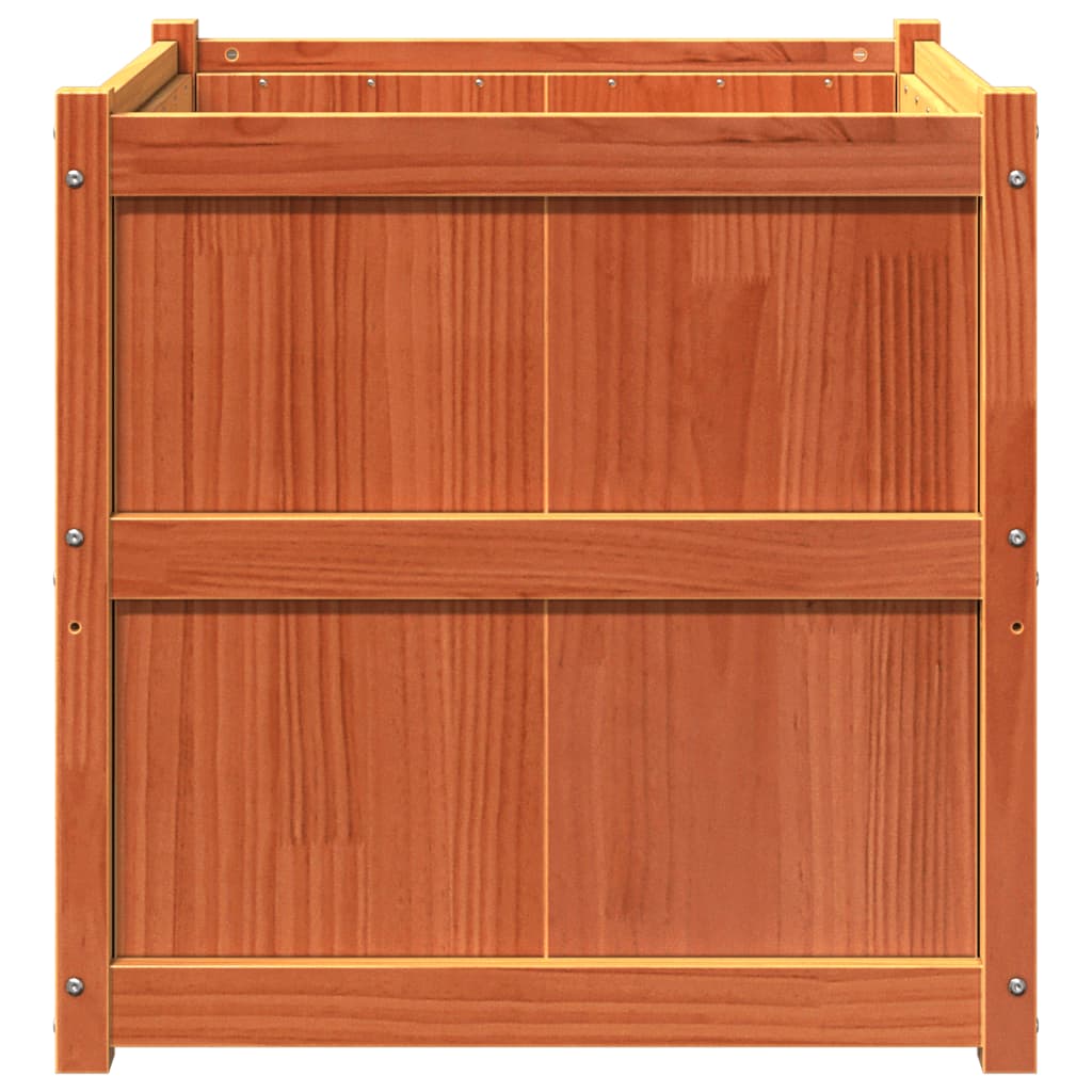 vidaXL Garden Planter Wax Brown 70x70x70 cm Solid Wood Pine