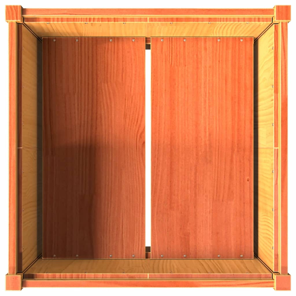 vidaXL Garden Planter Wax Brown 70x70x70 cm Solid Wood Pine