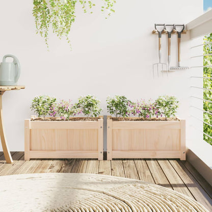 vidaXL Garden Planters 2 pcs Solid Wood Pine