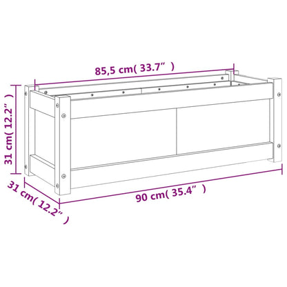 vidaXL Garden Planter White 90x31x31 cm Solid Wood Pine