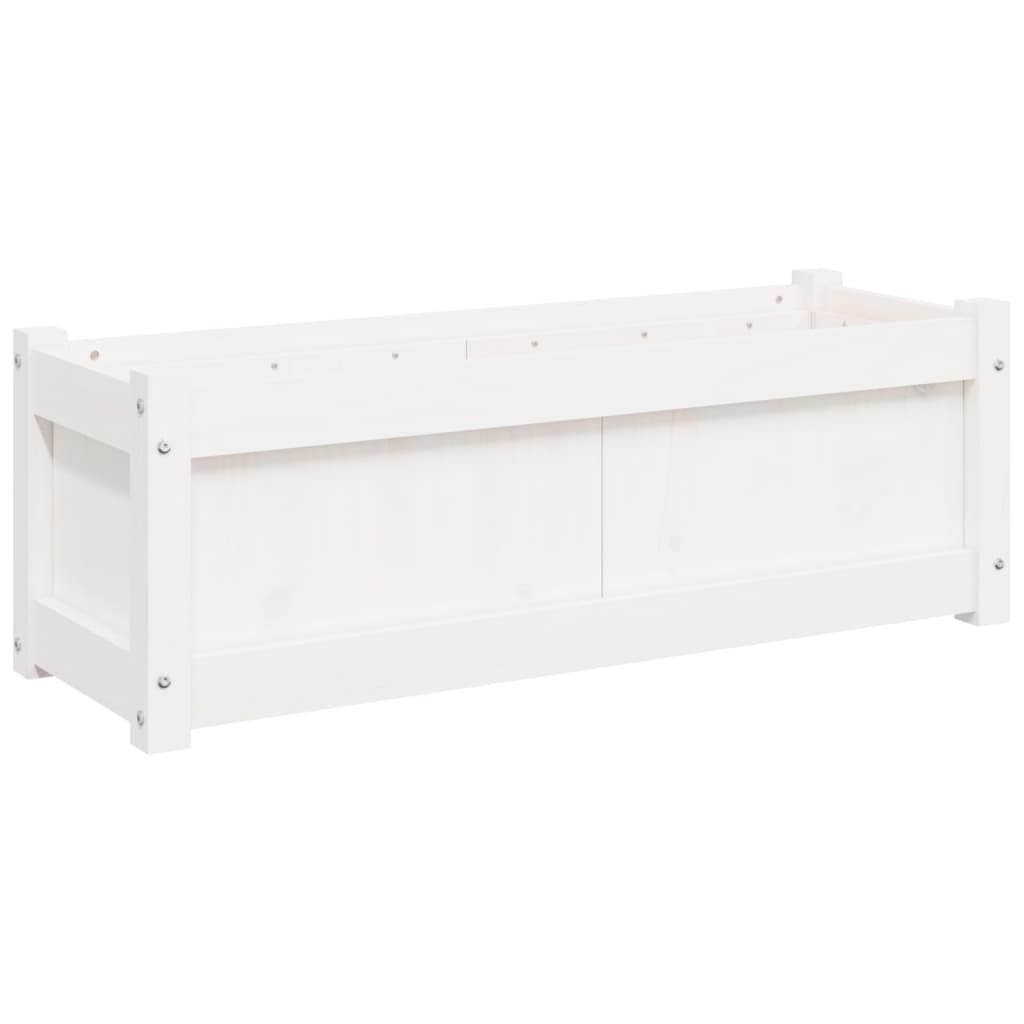 vidaXL Garden Planters 2 pcs White Solid Wood Pine