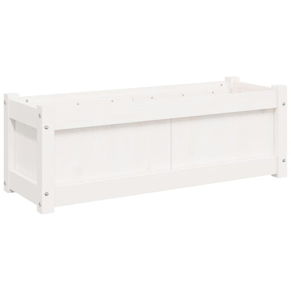 vidaXL Garden Planters 2 pcs White Solid Wood Pine