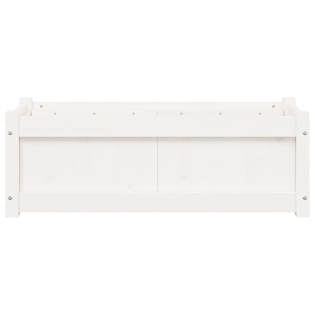 vidaXL Garden Planters 2 pcs White Solid Wood Pine