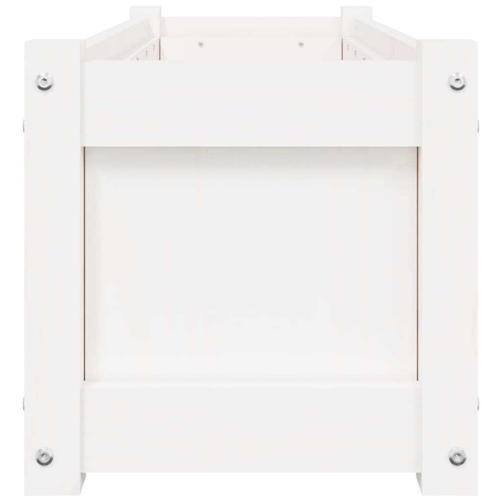 vidaXL Garden Planters 2 pcs White Solid Wood Pine