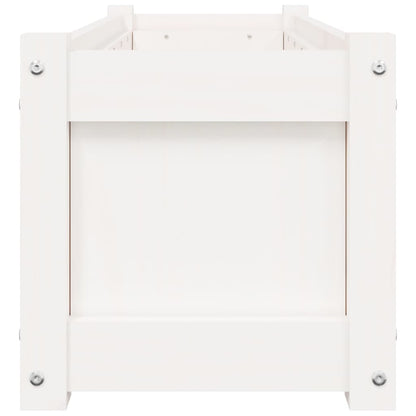 vidaXL Garden Planters 2 pcs White Solid Wood Pine