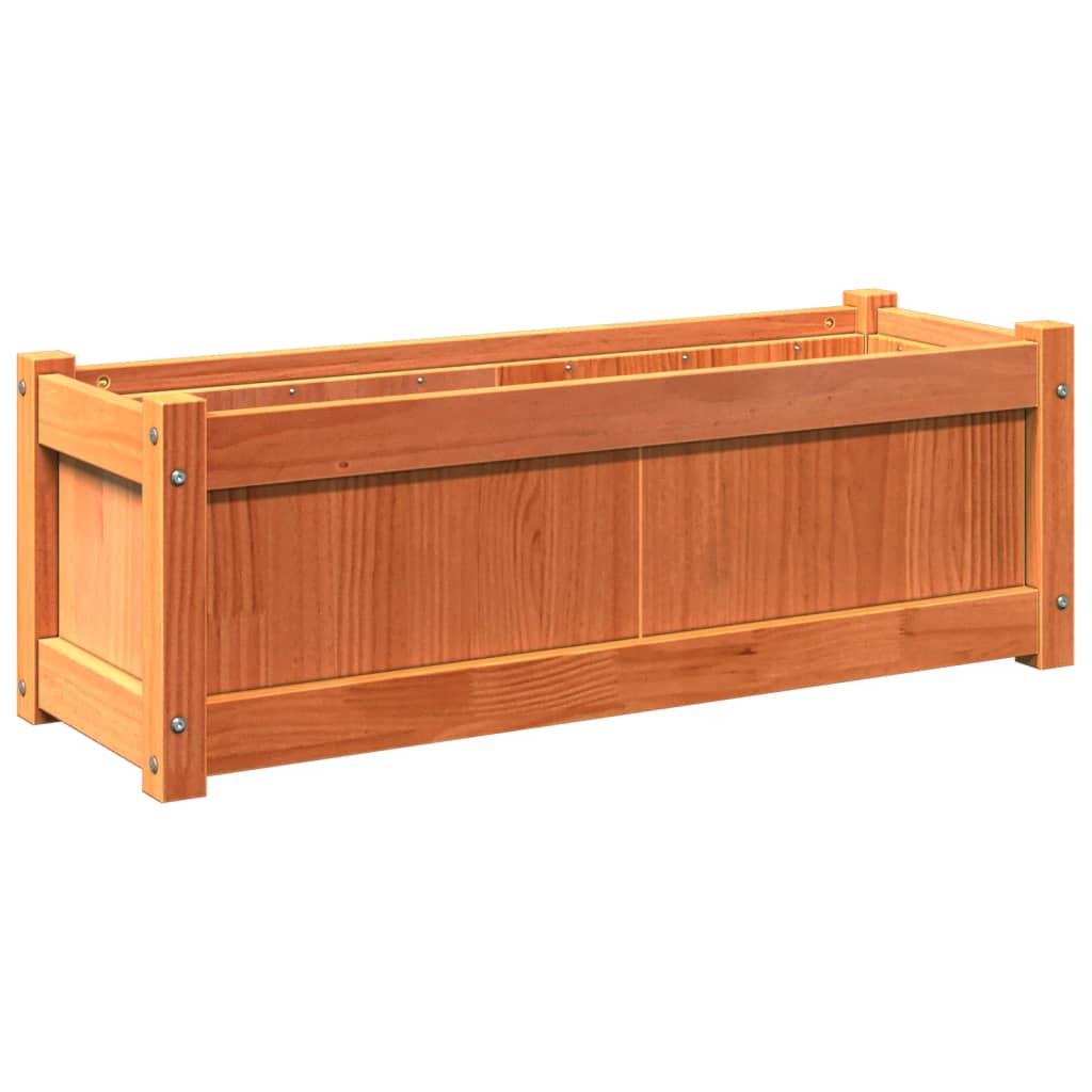 vidaXL Garden Planters 2 pcs Wax Brown Solid Wood Pine