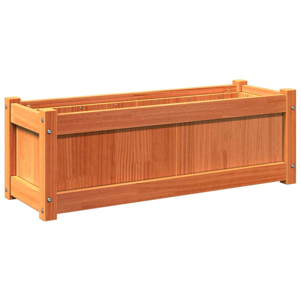 vidaXL Garden Planters 2 pcs Wax Brown Solid Wood Pine