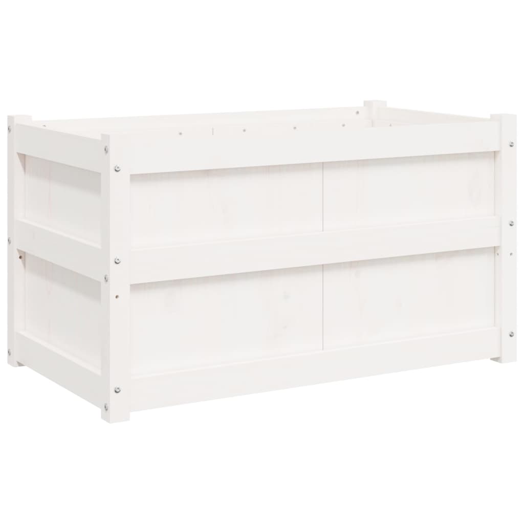 vidaXL Garden Planters 2 pcs White Solid Wood Pine