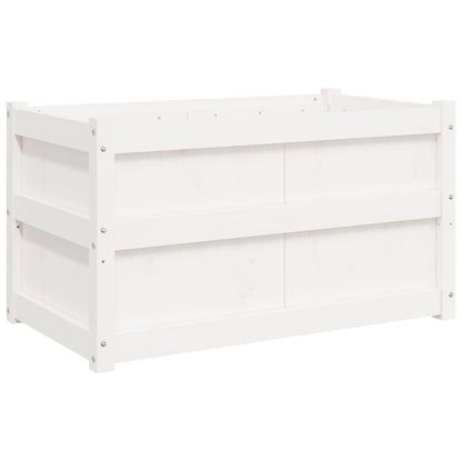 vidaXL Garden Planters 2 pcs White Solid Wood Pine