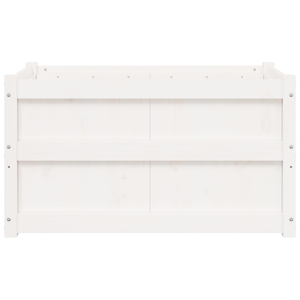 vidaXL Garden Planters 2 pcs White Solid Wood Pine