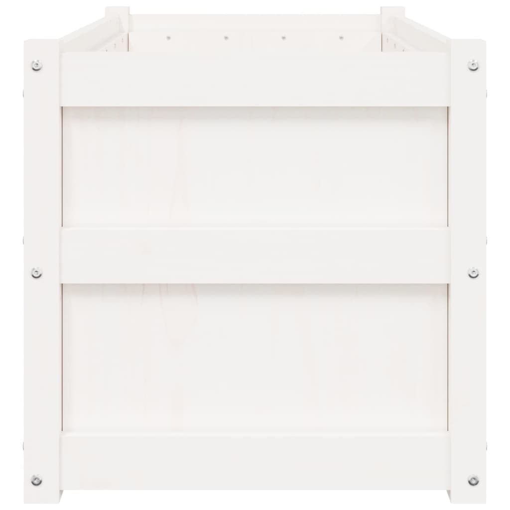 vidaXL Garden Planters 2 pcs White Solid Wood Pine