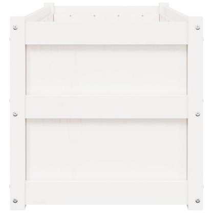 vidaXL Garden Planters 2 pcs White Solid Wood Pine