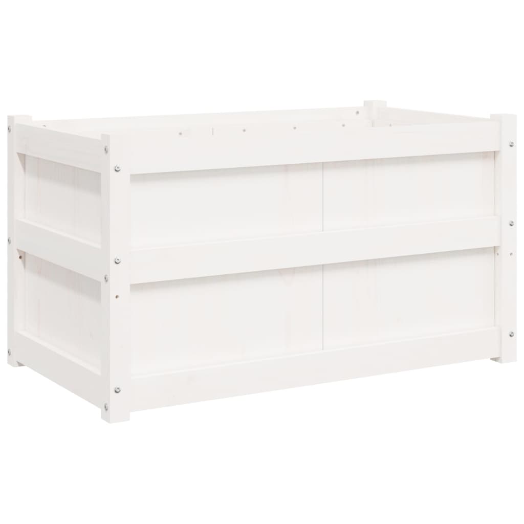 vidaXL Garden Planters 2 pcs White Solid Wood Pine