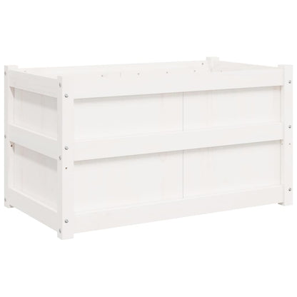 vidaXL Garden Planters 2 pcs White Solid Wood Pine