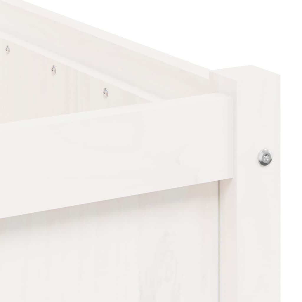 vidaXL Garden Planters 2 pcs White Solid Wood Pine