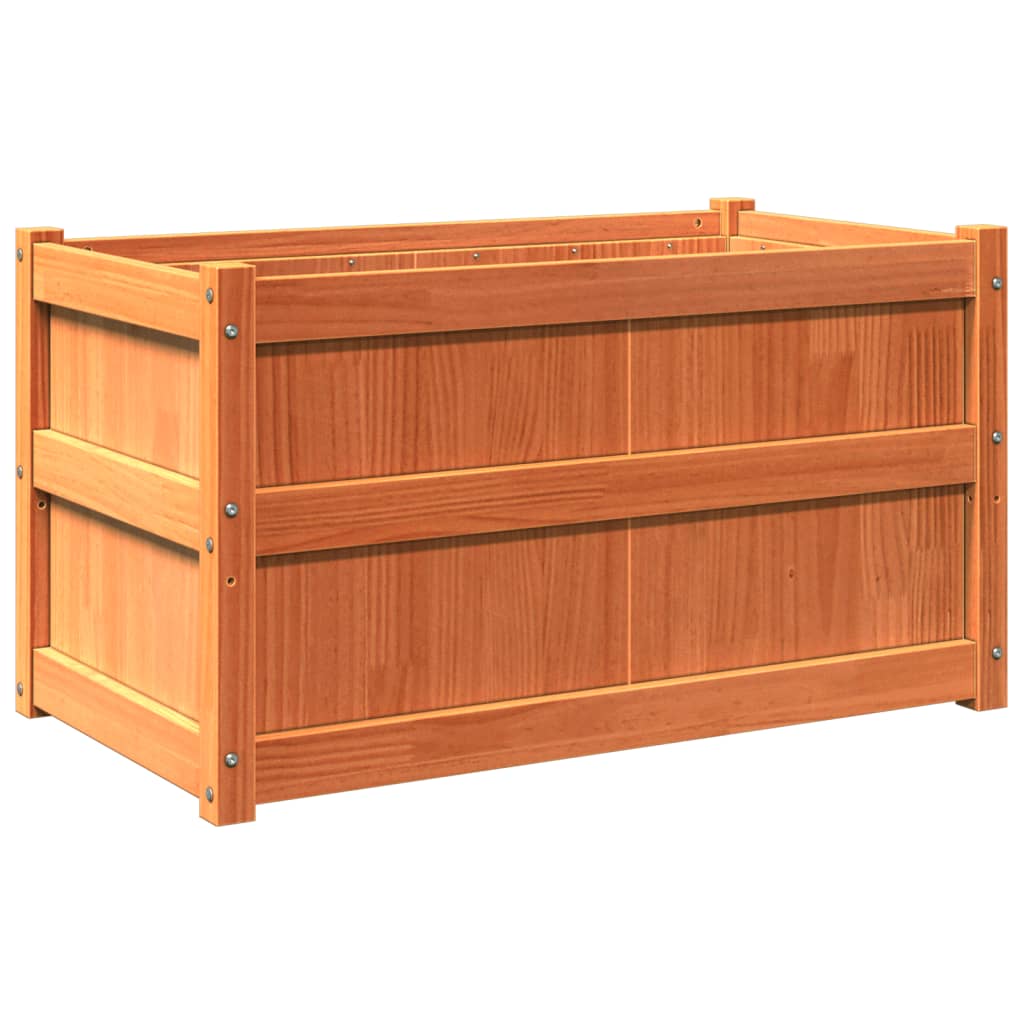 vidaXL Garden Planter Wax Brown 90x50x50 cm Solid Wood Pine