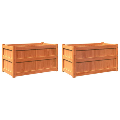 vidaXL Garden Planters 2 pcs Wax Brown Solid Wood Pine