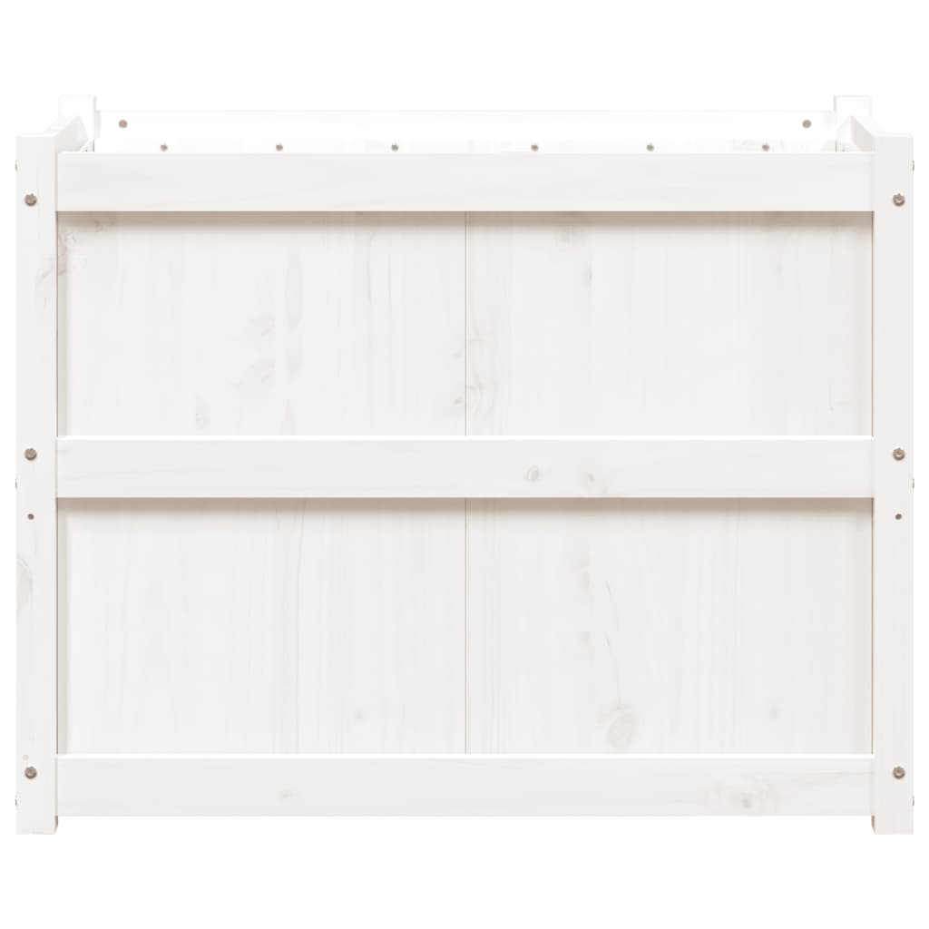 vidaXL Garden Planter White 90x50x70 cm Solid Wood Pine
