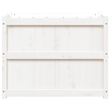 vidaXL Garden Planter White 90x50x70 cm Solid Wood Pine