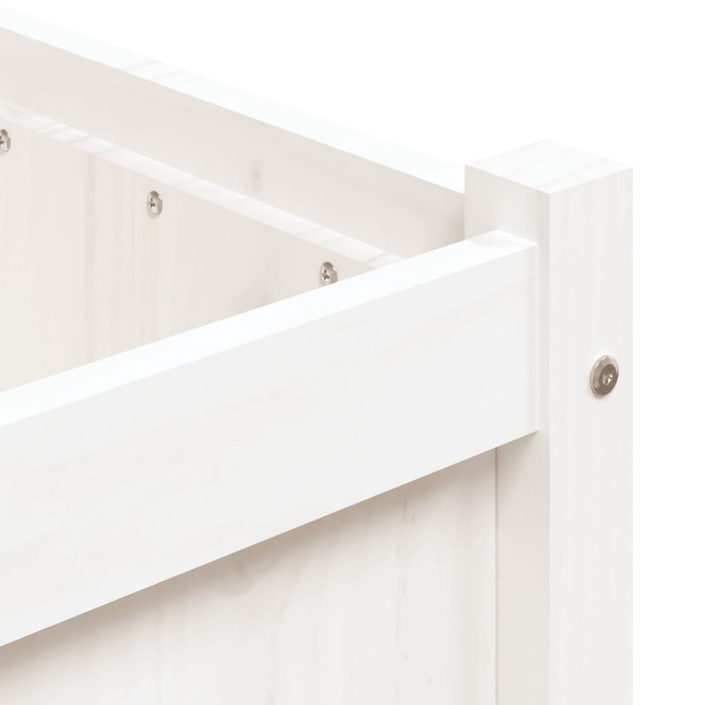 vidaXL Garden Planter White 90x50x70 cm Solid Wood Pine