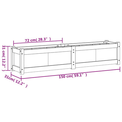 vidaXL Garden Planter 150x31x31 cm Solid Wood Pine