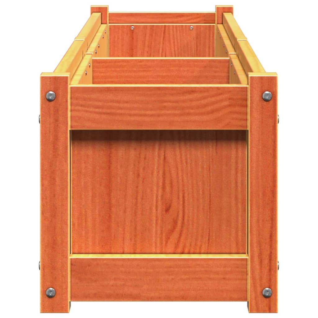vidaXL Garden Planter Wax Brown 150x31x31 cm Solid Wood Pine