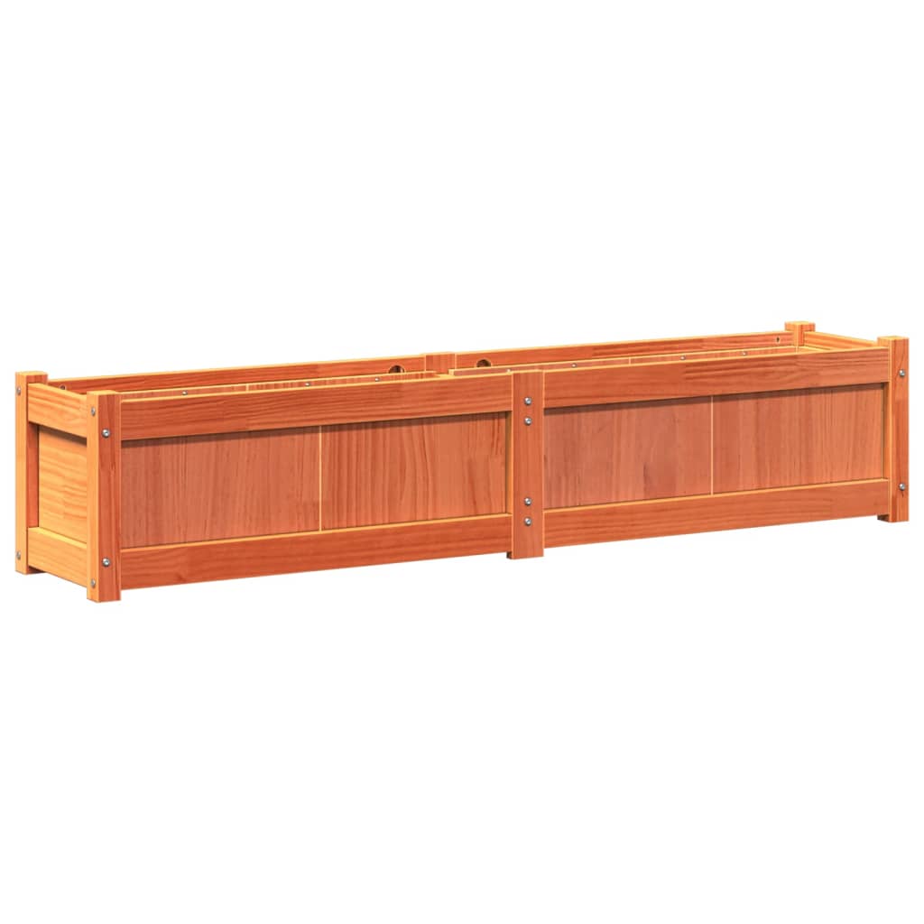 vidaXL Garden Planter Wax Brown 150x31x31 cm Solid Wood Pine