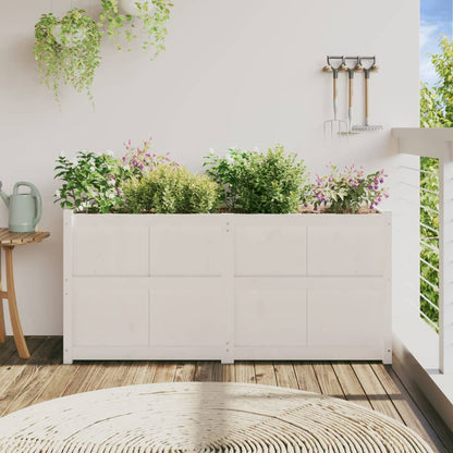 vidaXL Garden Planter White 150x50x70 cm Solid Wood Pine
