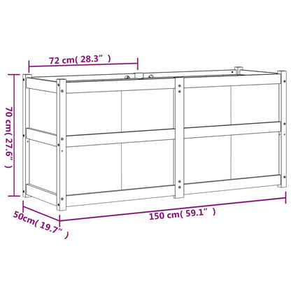 vidaXL Garden Planter 150x50x70 cm Impregnated Wood Pine