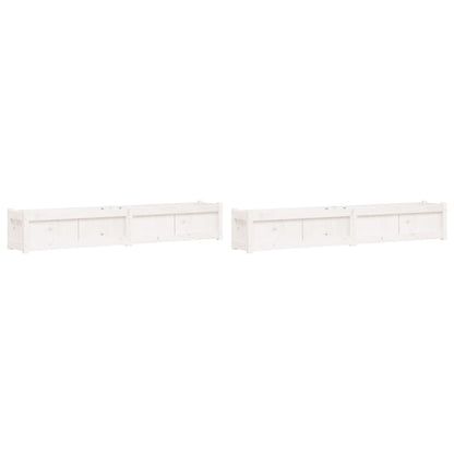 vidaXL Garden Planters 2 pcs White Solid Wood Pine