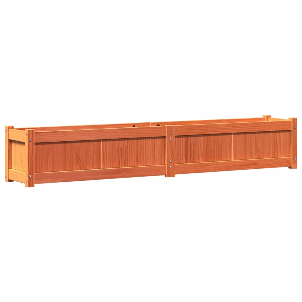 vidaXL Garden Planter Wax Brown 180x31x31 cm Solid Wood Pine