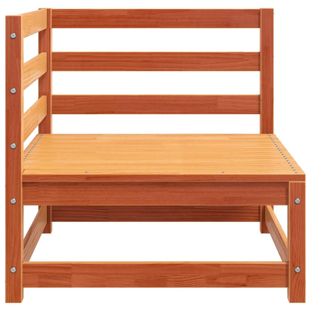 vidaXL Garden Sofa | Wax brown | Solid pine wood | Single seat module | Modular