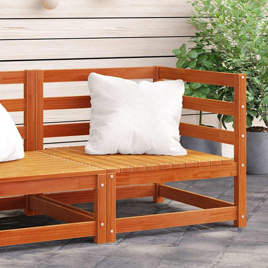 vidaXL Garden Sofa | Wax brown | Solid pine wood | Single seat module | Modular
