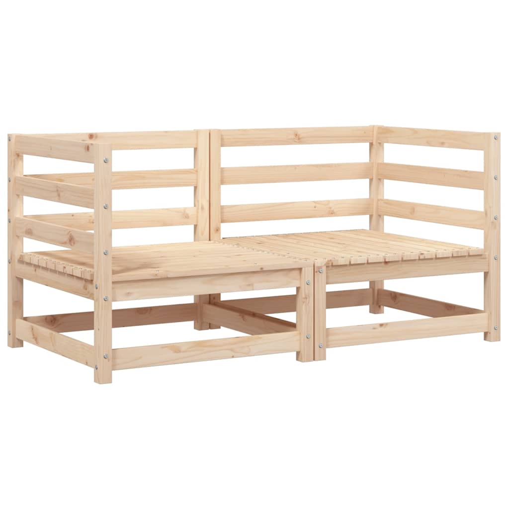 vidaXL Garden Sofas Corner 2 pcs 70x70x67 cm Solid Wood Pine