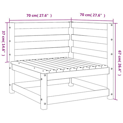 vidaXL Garden Sofas Corner 2 pcs 70x70x67 cm Solid Wood Douglas