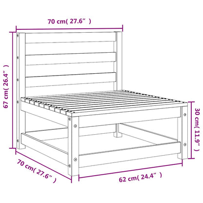 vidaXL Garden Sofa | Natural Pine | Solid Pine Wood | Single Unit | Modular