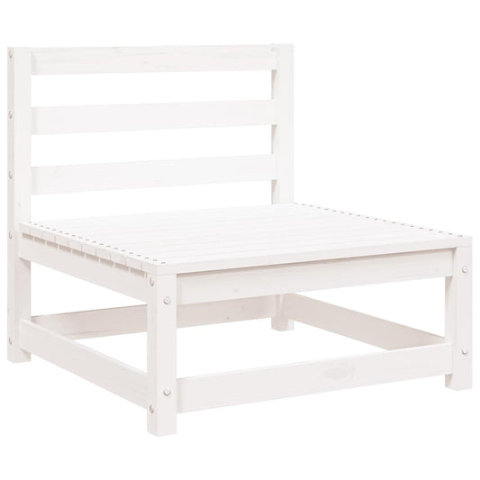 vidaXL Garden Sofa | White | Solid pine wood | Single unit | Modular