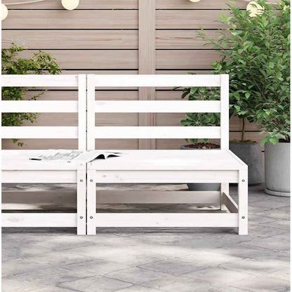 vidaXL Garden Sofa Armless White 70x70x67 cm Solid Wood Pine
