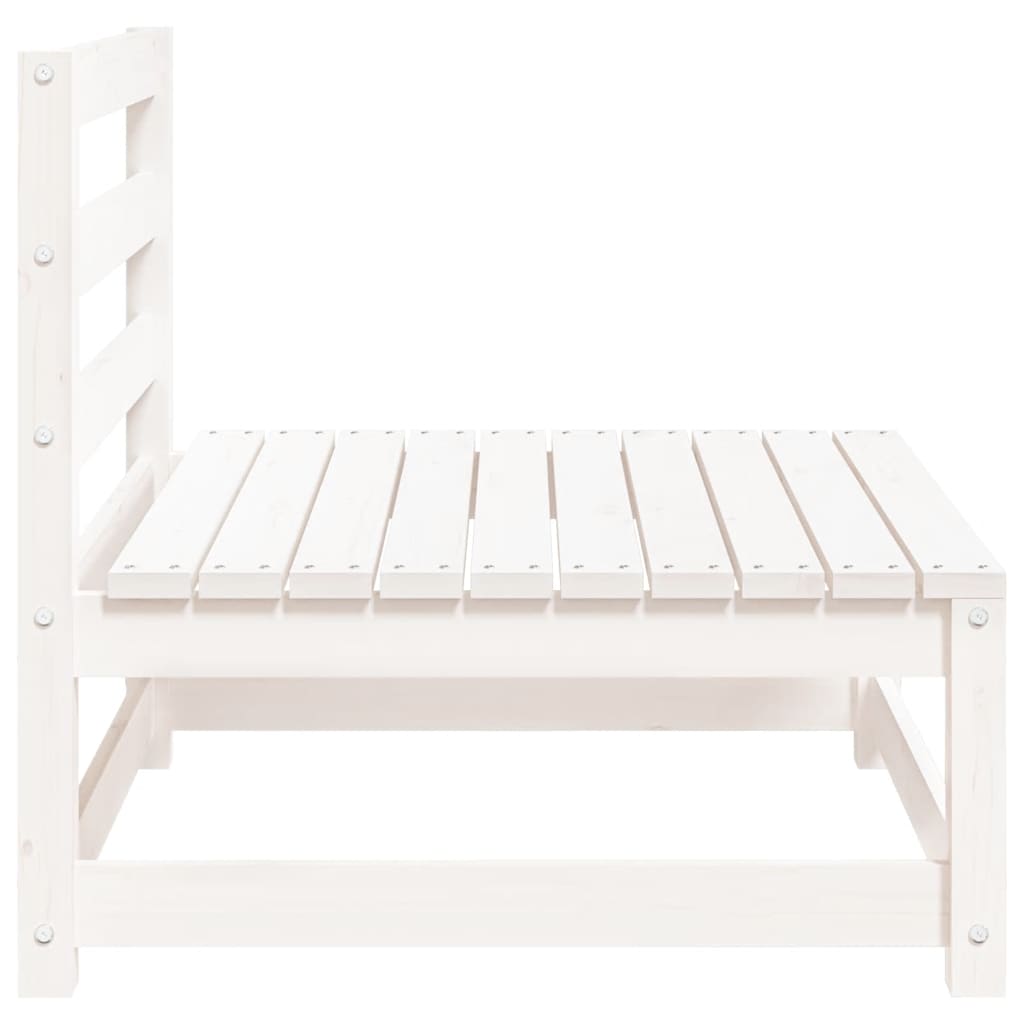 vidaXL Garden Sofa Armless White 70x70x67 cm Solid Wood Pine