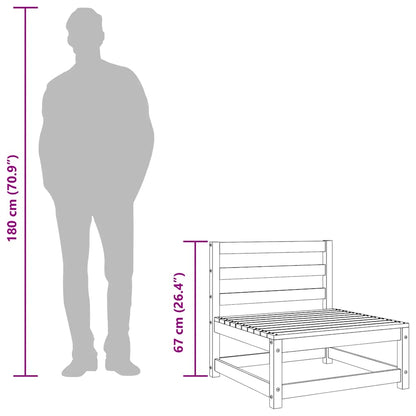 vidaXL Garden Sofa Armless White 70x70x67 cm Solid Wood Pine