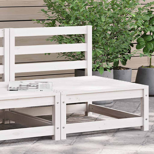 vidaXL Garden Sofa | White | Solid pine wood | Single unit | Modular