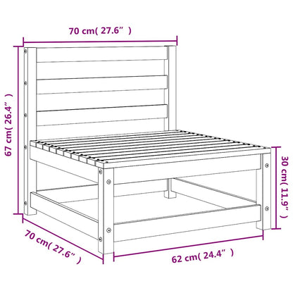vidaXL Garden Sofa | Natural Wood | Solid Douglas Wood | 70x70x67 cm | Modular