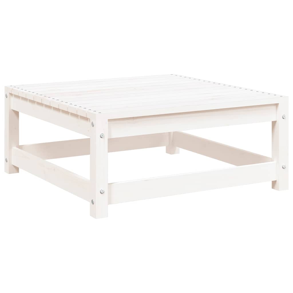 vidaXL Garden Footstool | White | Solid pine wood | 70x70x30 cm | Modular