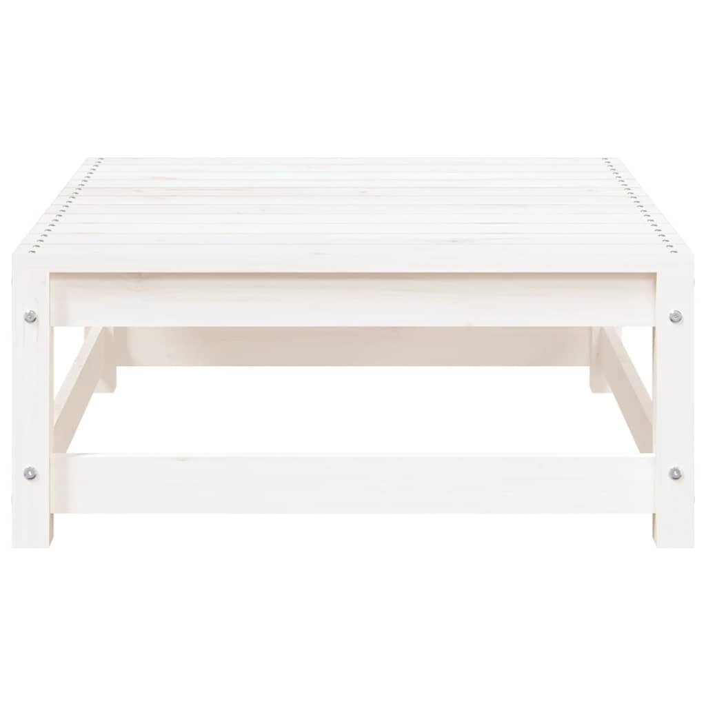 vidaXL Garden Footstool | White | Solid pine wood | 70x70x30 cm | Modular