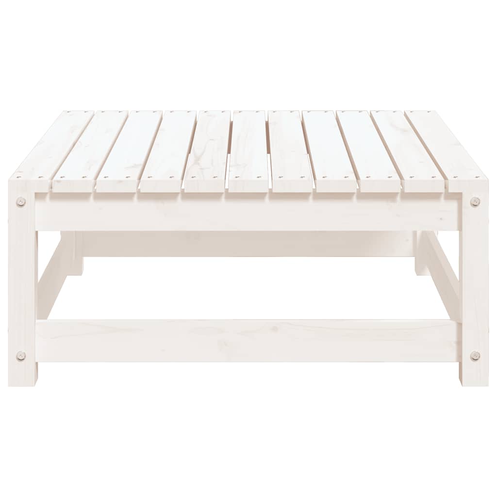 vidaXL Garden Footstool | White | Solid pine wood | 70x70x30 cm | Modular