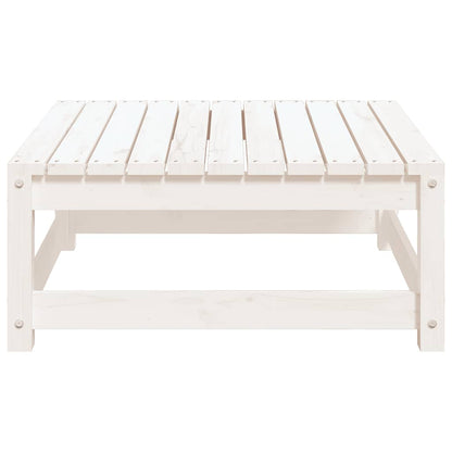 vidaXL Garden Footstool | White | Solid pine wood | 70x70x30 cm | Modular